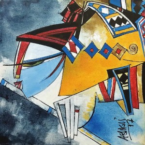 Ashkal,12 x 12 Inch, Acrylic on Canvas,  Figurative Painting, AC-ASH-158